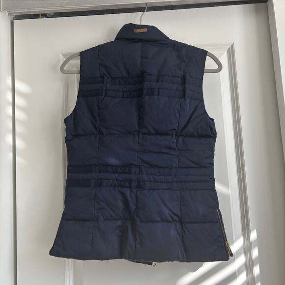 Lilly Pullitzer Women’s Kate Puffer Vest Sz XS Navy Button Down Preppy Coastal - Picture 6 of 12